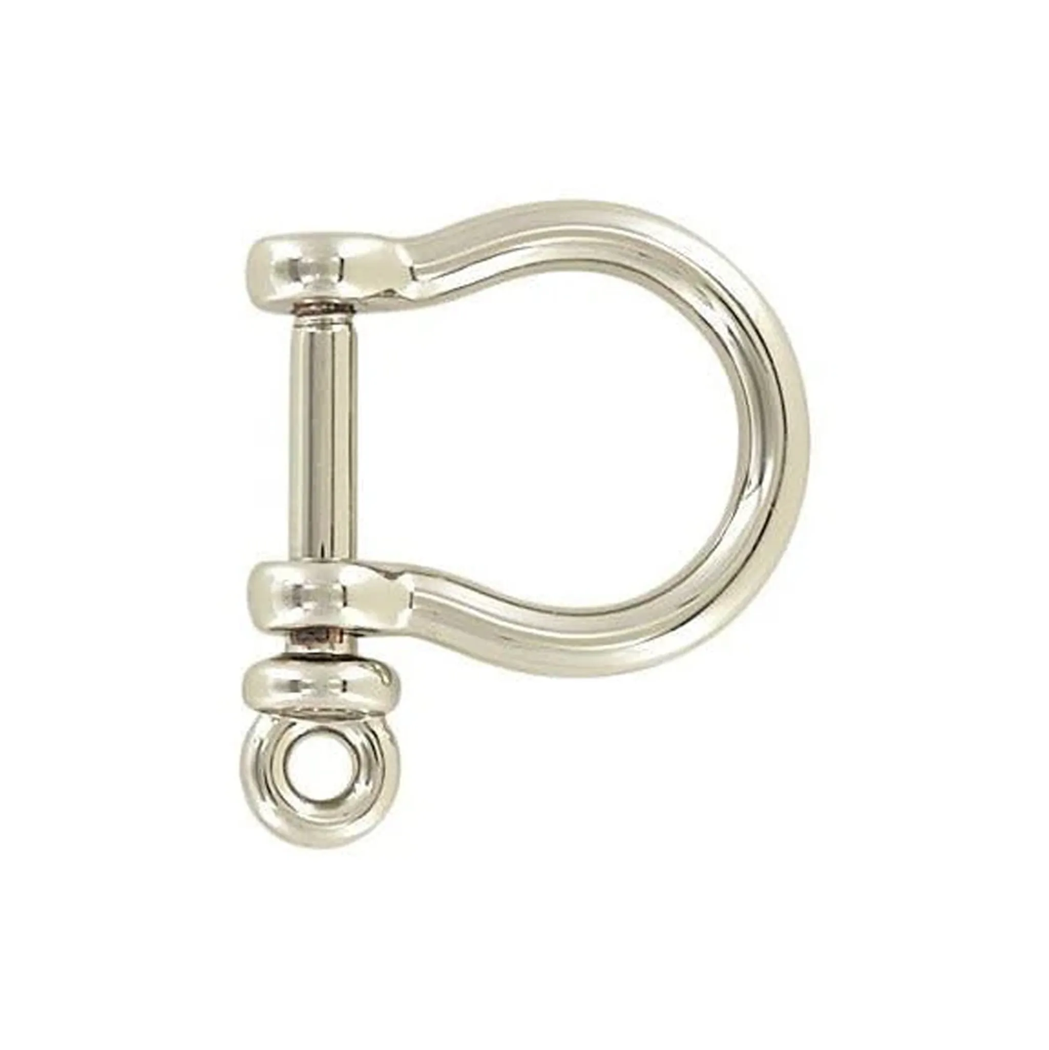 1/2" Shiny Nickel, Horseshoe Ring with Screw-In Pin, Zinc Alloy, #P-2571-NIC
