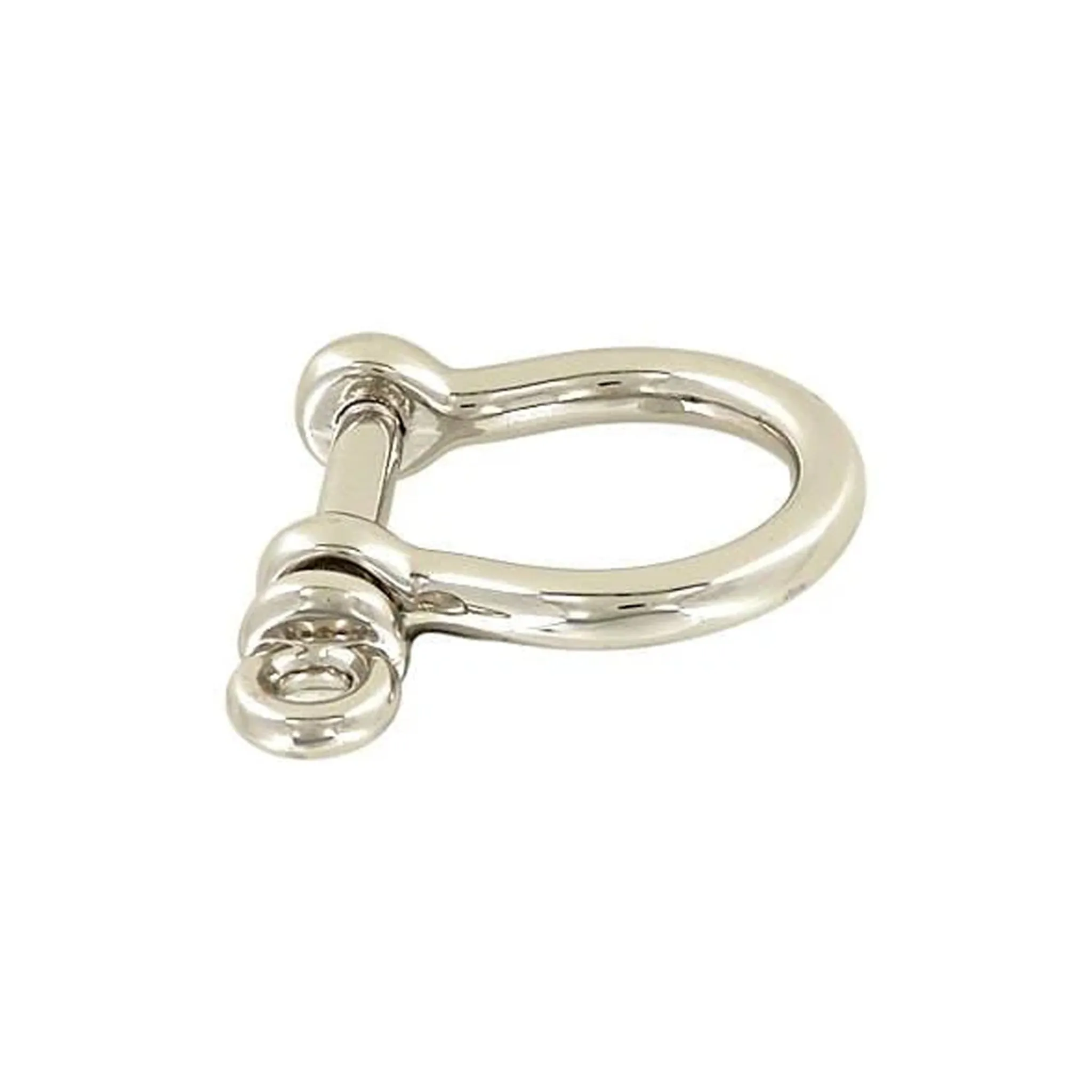 1/2" Shiny Nickel, Horseshoe Ring with Screw-In Pin, Zinc Alloy, #P-2571-NIC