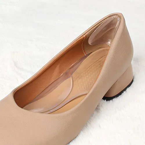 3 in 1 Arch Support Heel Cushion and Liner for Men and Women, Gel Shoe Heel Inserts (Violet)