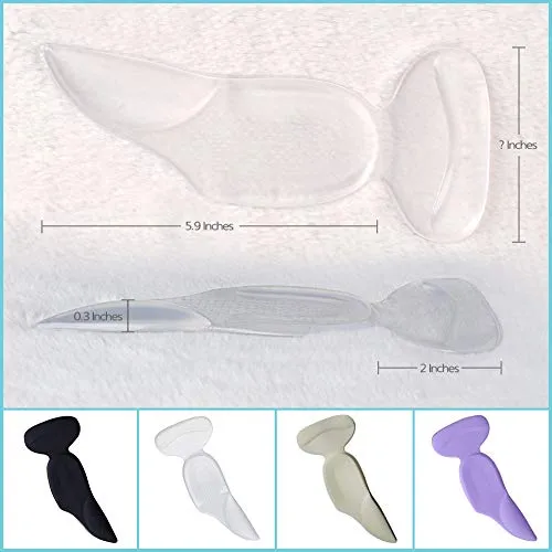 3 in 1 Arch Support Heel Cushion and Liner for Men and Women, Gel Shoe Heel Inserts (Violet)