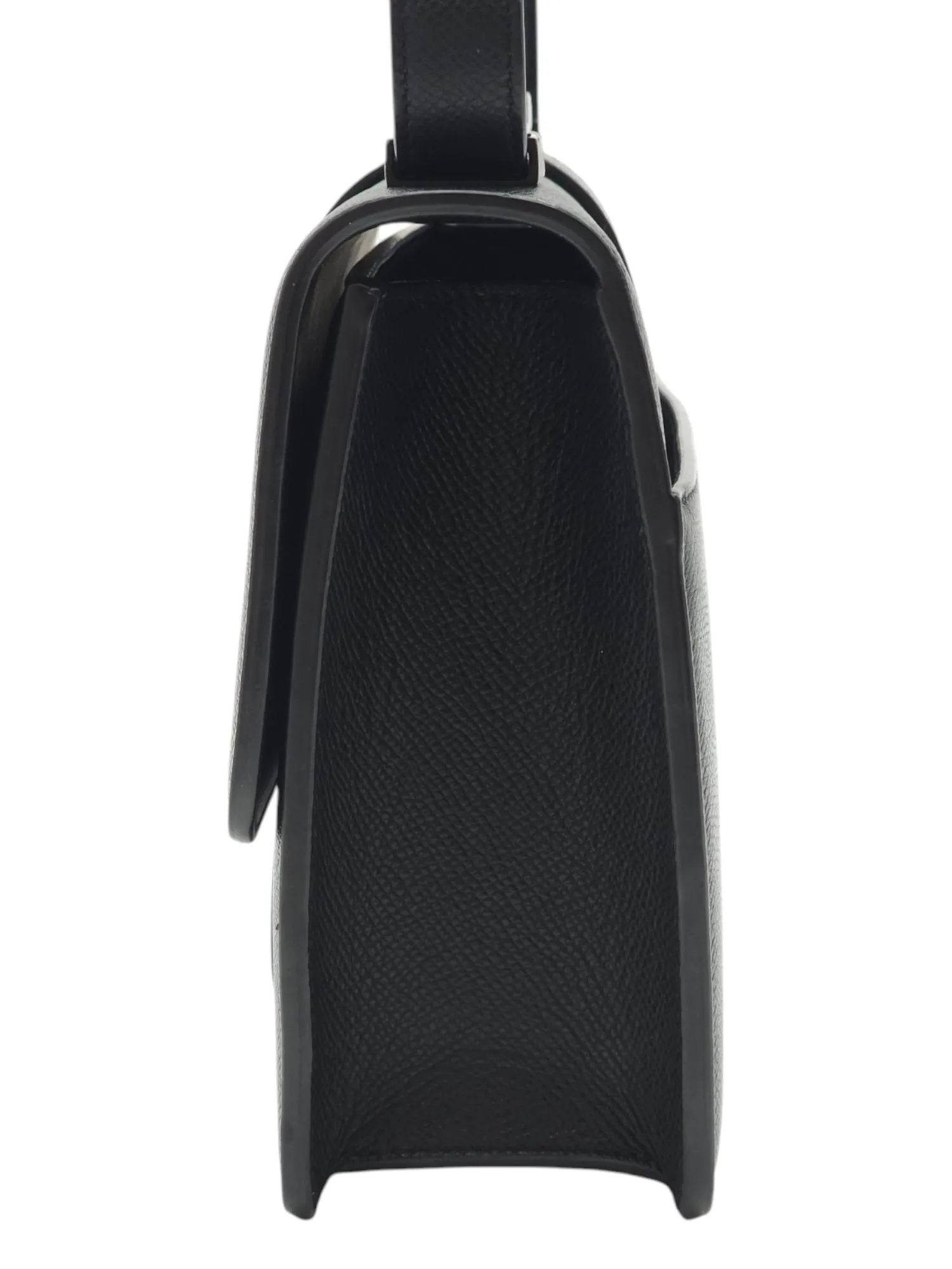 30 Montaigne Medium Black Crossbody Bag in Calfskin, Black powder coated hardware
