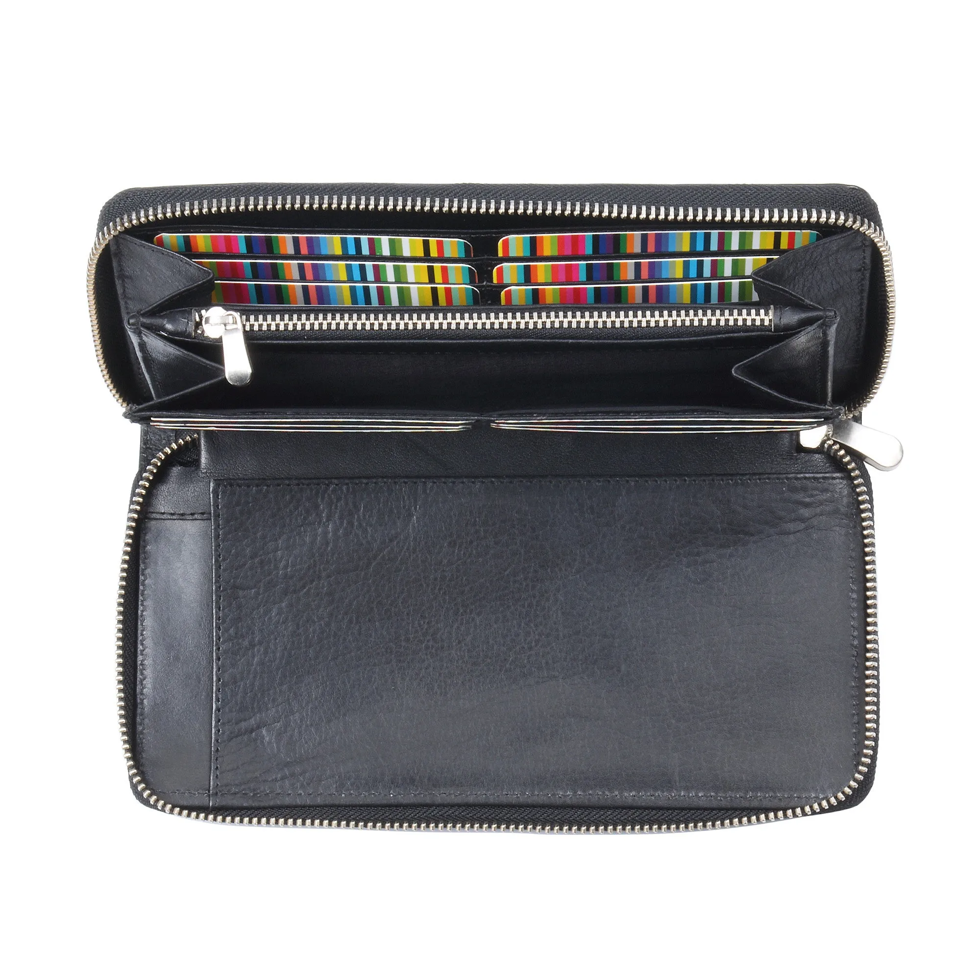 301900-BL Zippered Travel Organizer in Black Leather | Style n Craft