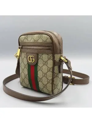 598127 GG Logo Supreme Canvas Ophidia Mini Cross Bag