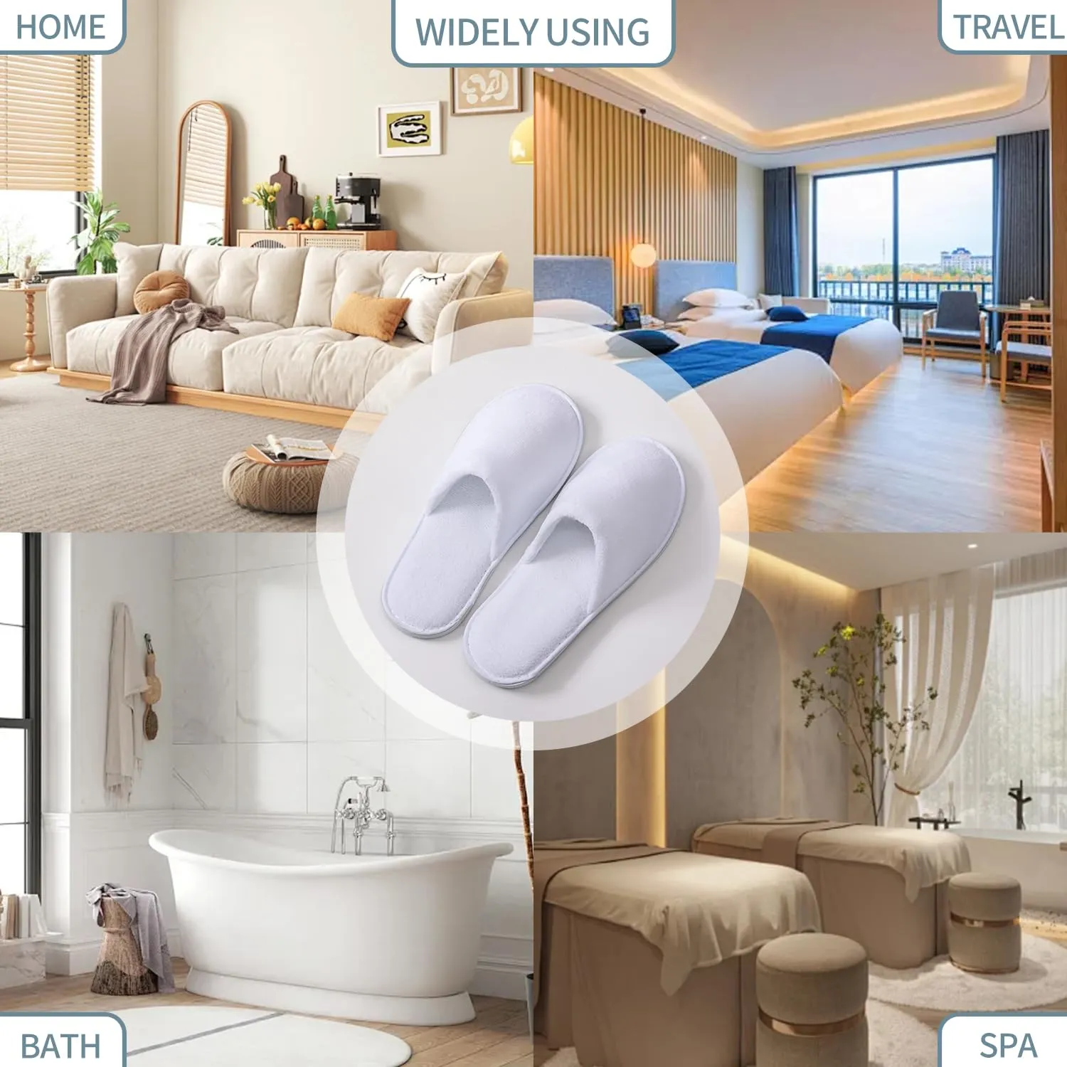 6-9 Pairs Spa Slippers, Non Slip Disposable Slippers For Guest, Washable Reusable, Which Can Be Used As Women Men, House, Indoor, Bathroom, Bedroom, Hotel, Bride Slippers
