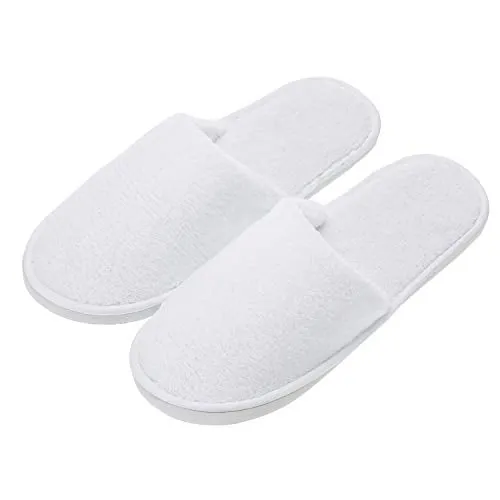 AhfuLife Spa Slippers 10 Pairs of Hotel Slippers, 2 Sizes Disposable Slippers Closed-Toe Slippers, Guest Slippers, Non-slip Slippers for Guest, House Slippers Unisex, Bedroom, Party, Travel