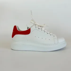 Alexander McQueen white leather oversized lace up sneakers, 37.5