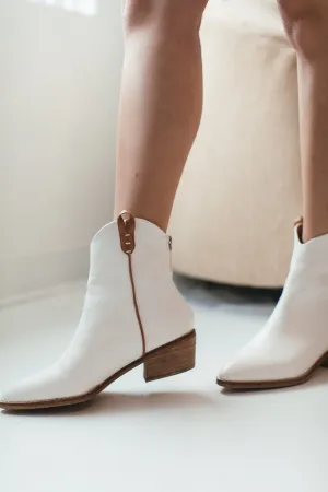 Amelia White Booties - FINAL SALE
