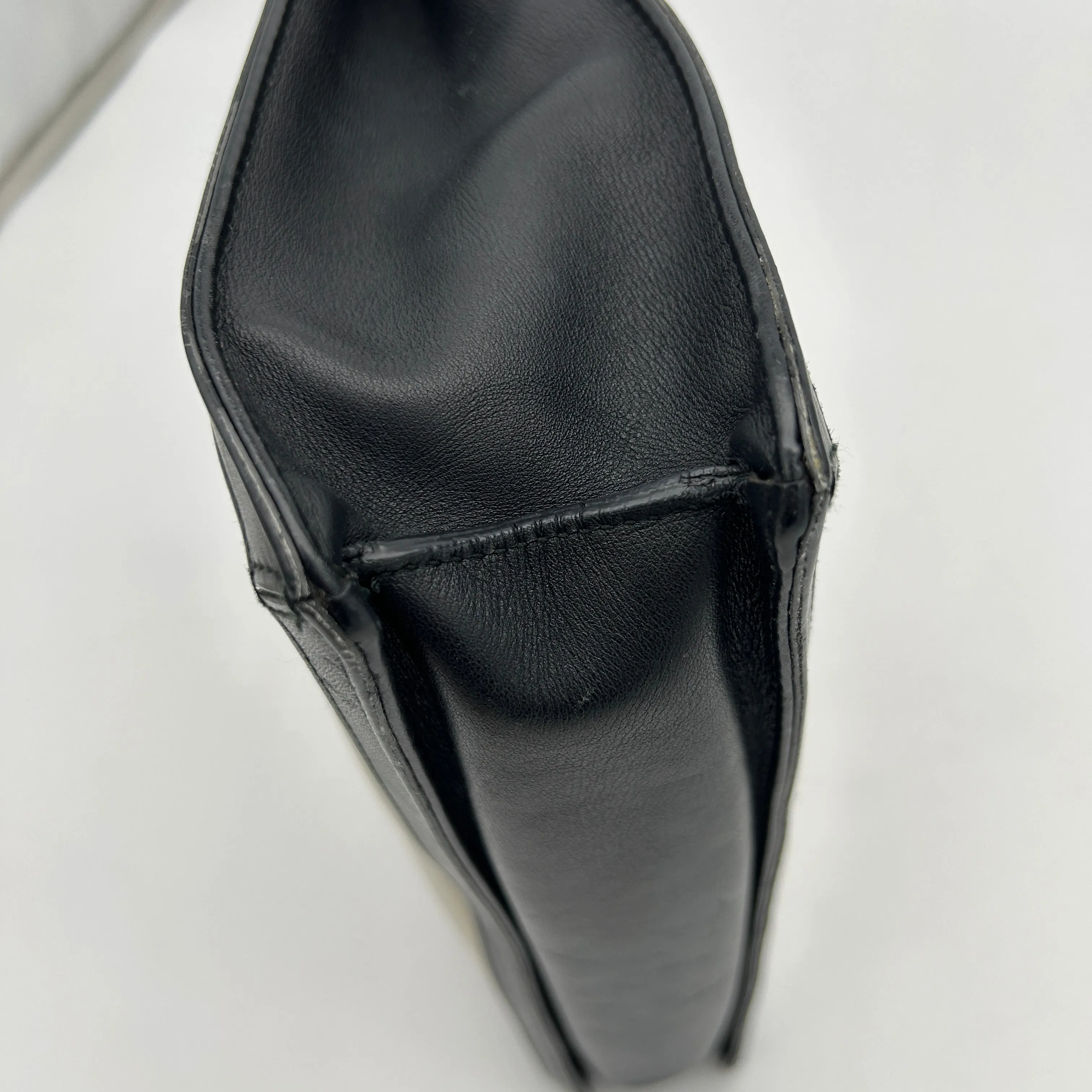 Balenciaga Navy Canvas Leather Large Zip Pouch