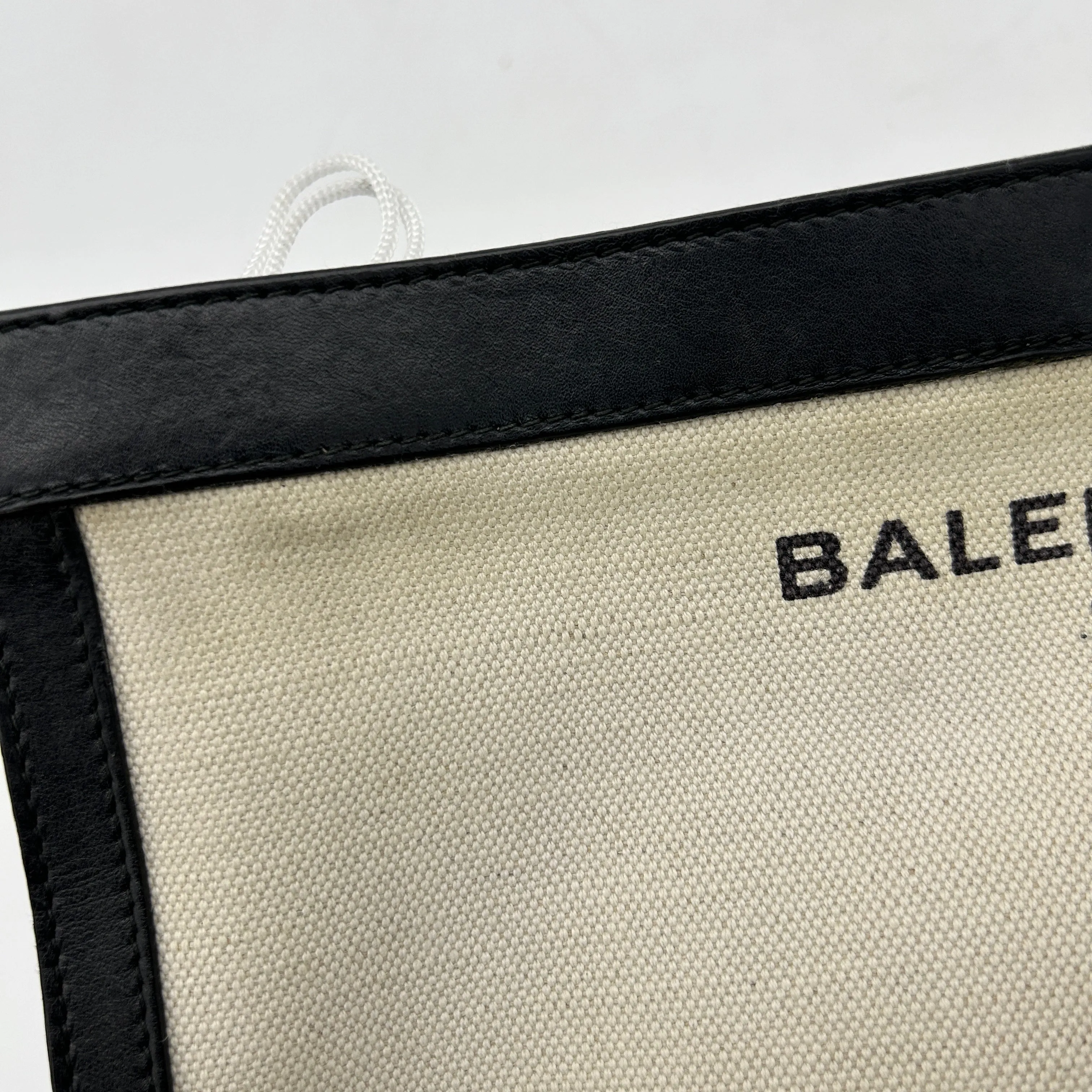 Balenciaga Navy Canvas Leather Large Zip Pouch