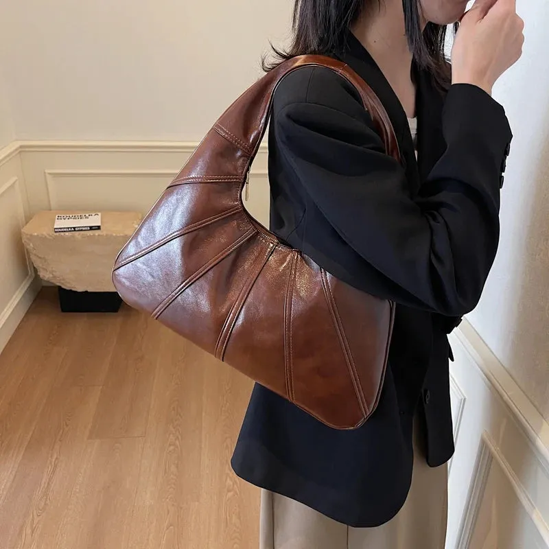 Big Splicing Faux Leather Crossbody Bags for Women