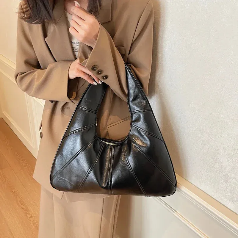 Big Splicing Faux Leather Crossbody Bags for Women