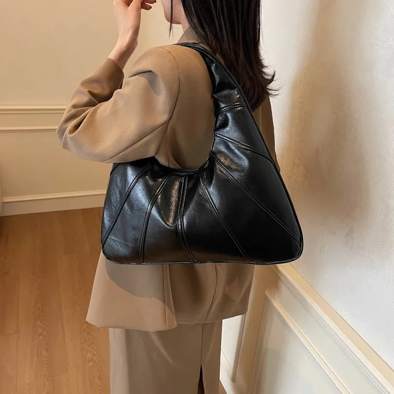 Big Splicing Faux Leather Crossbody Bags for Women