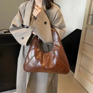 Big Splicing Faux Leather Crossbody Bags for Women