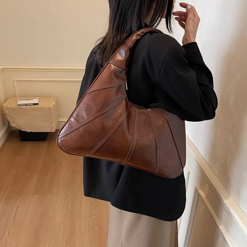 Big Splicing Faux Leather Crossbody Bags for Women
