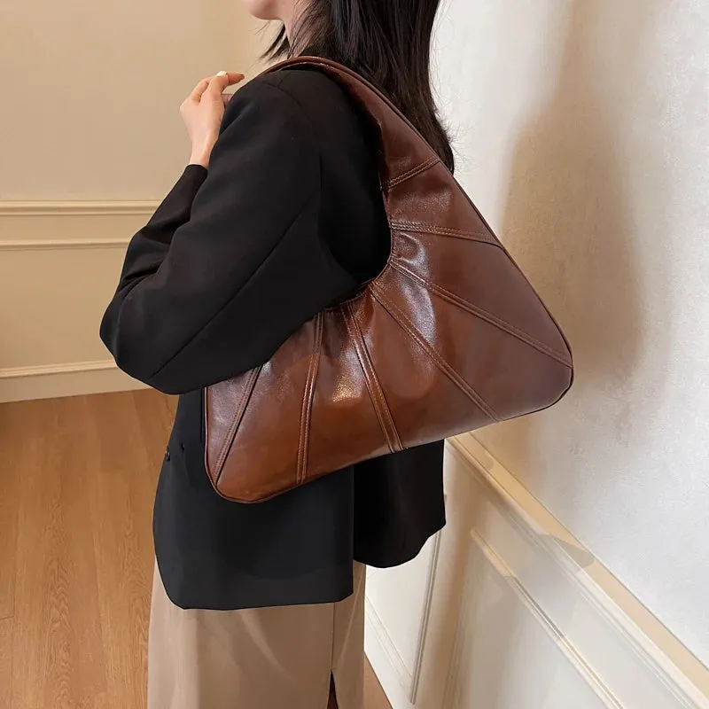 Big Splicing Faux Leather Crossbody Bags for Women