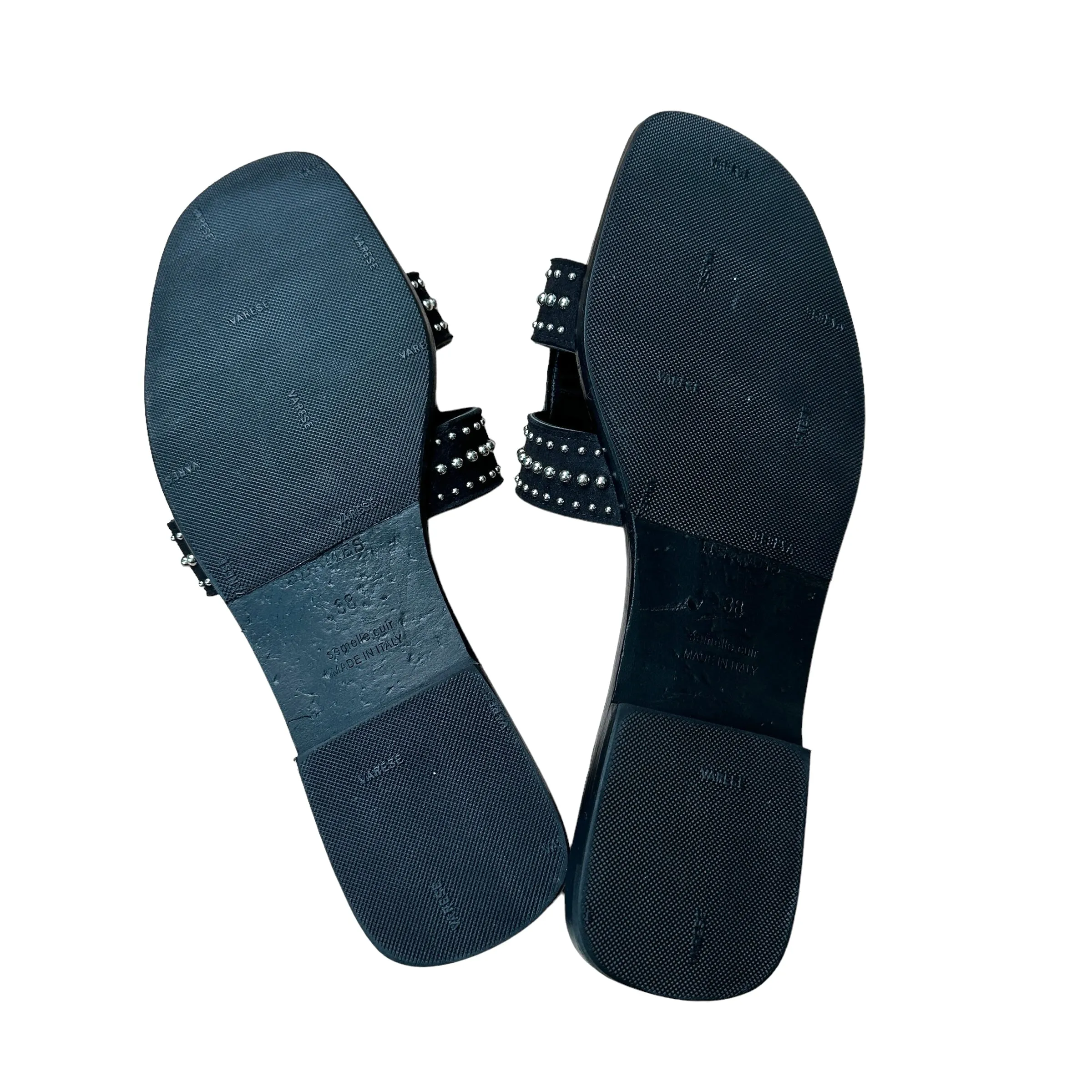 Black Studded Oran Sandals - 8