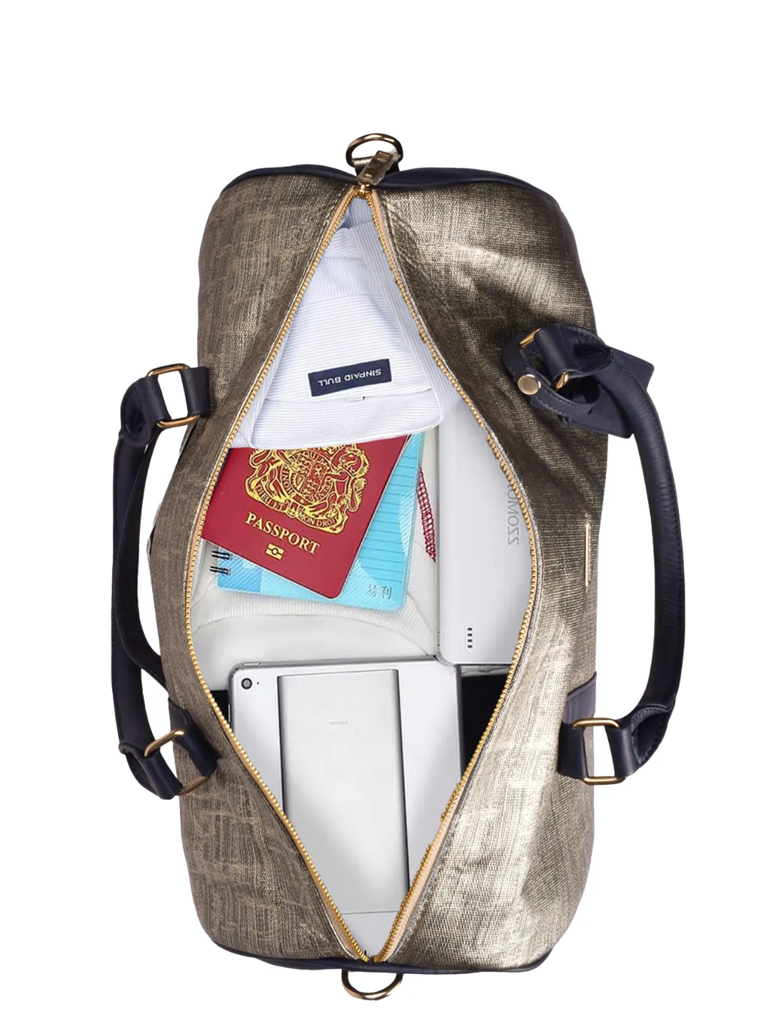 Blue & Gold cabin bag with toiletry pouch