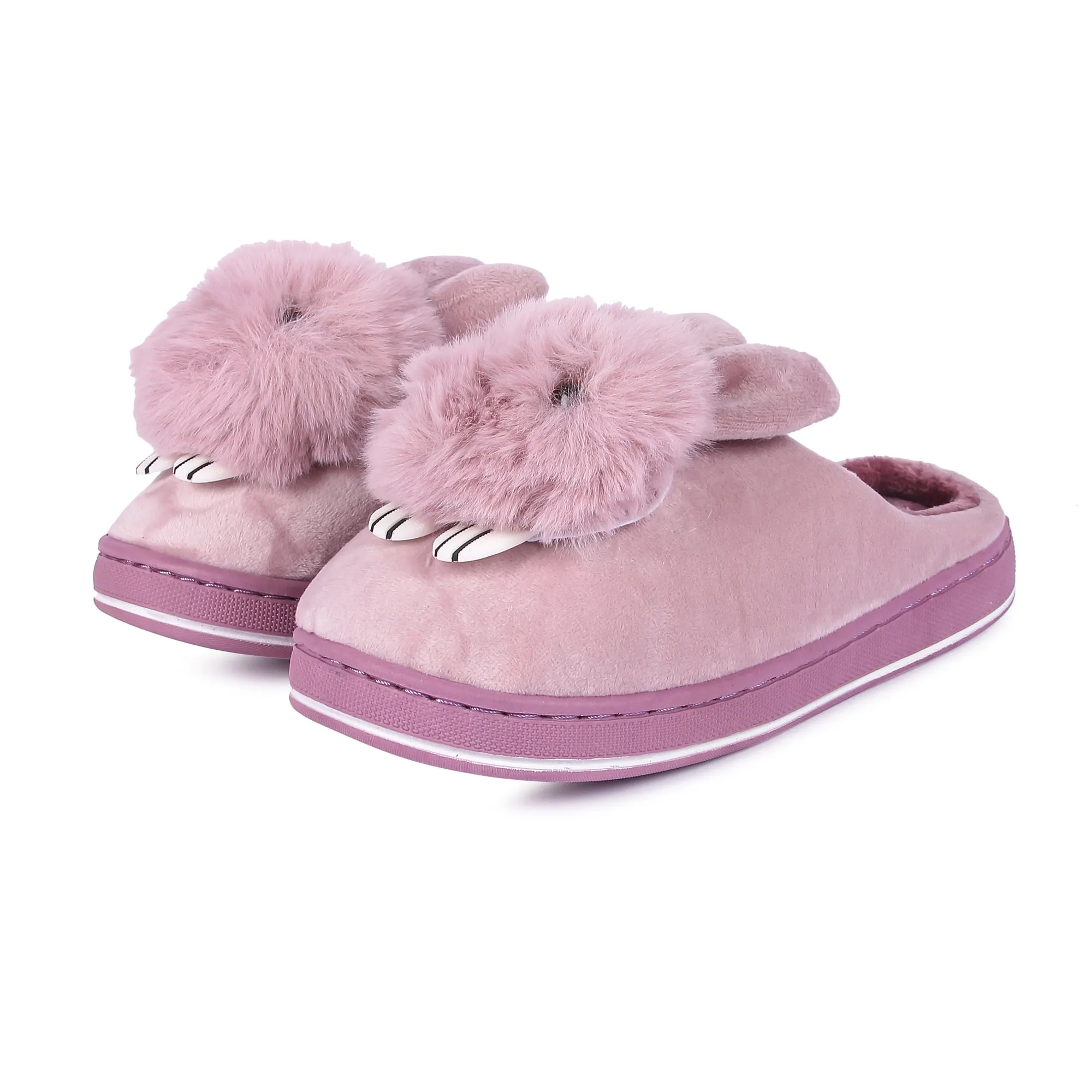 Brauch Women's Purple Cute Rabbit Winter Slippers