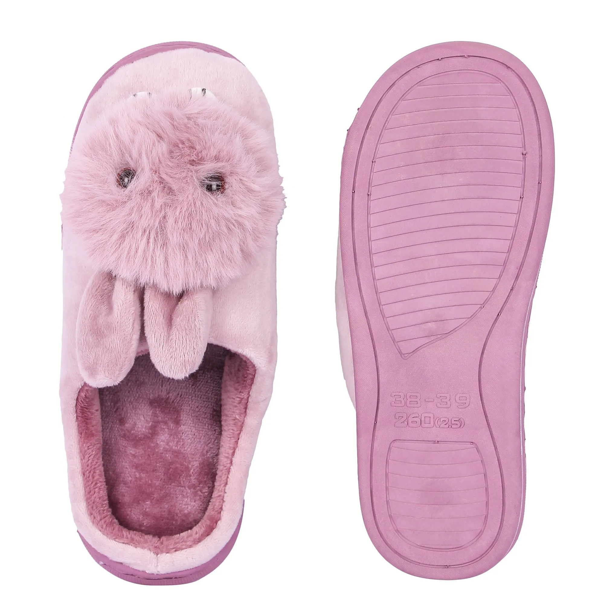 Brauch Women's Purple Cute Rabbit Winter Slippers