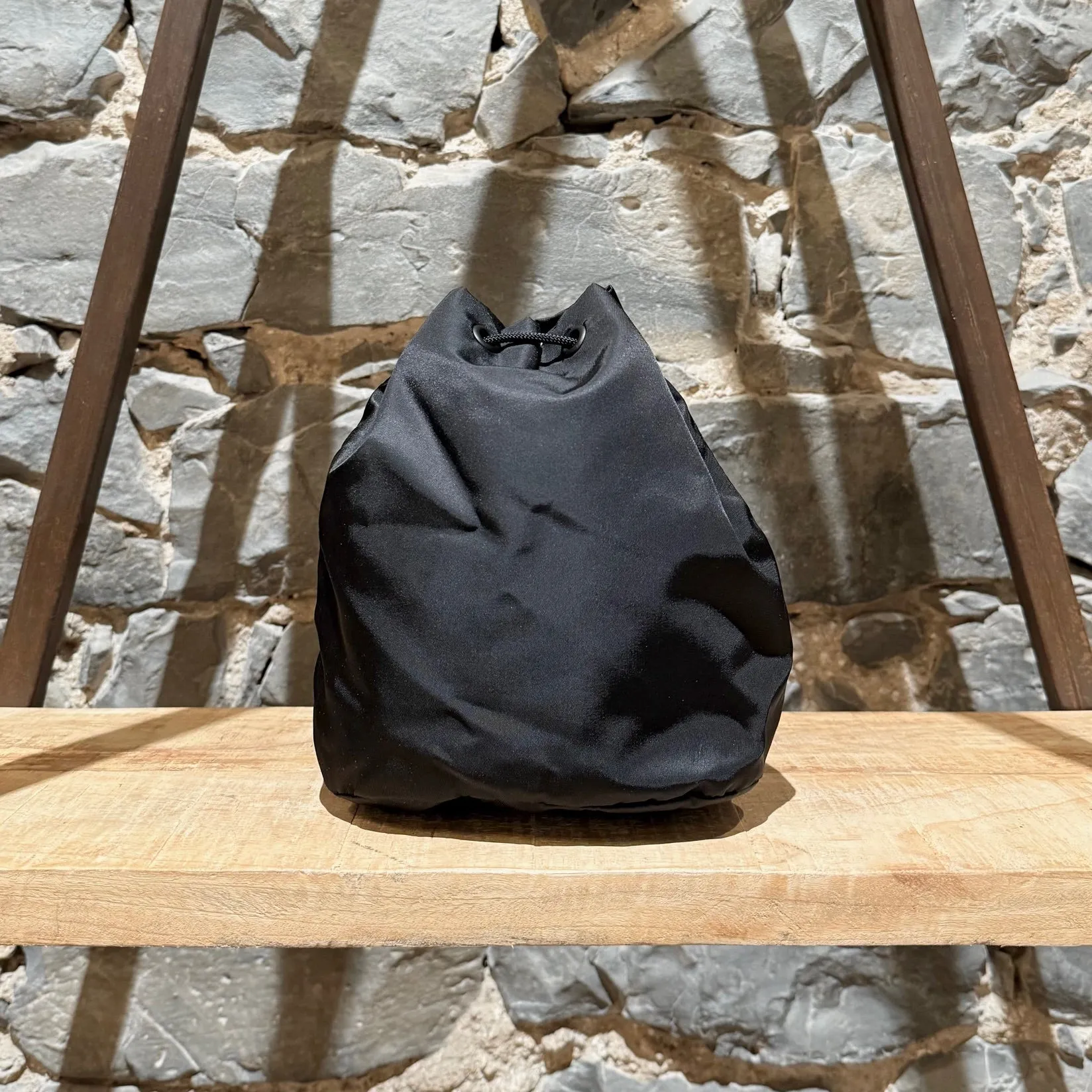Burberry Black Nylon Phoebe Drawstring Mini Bucket Pouch