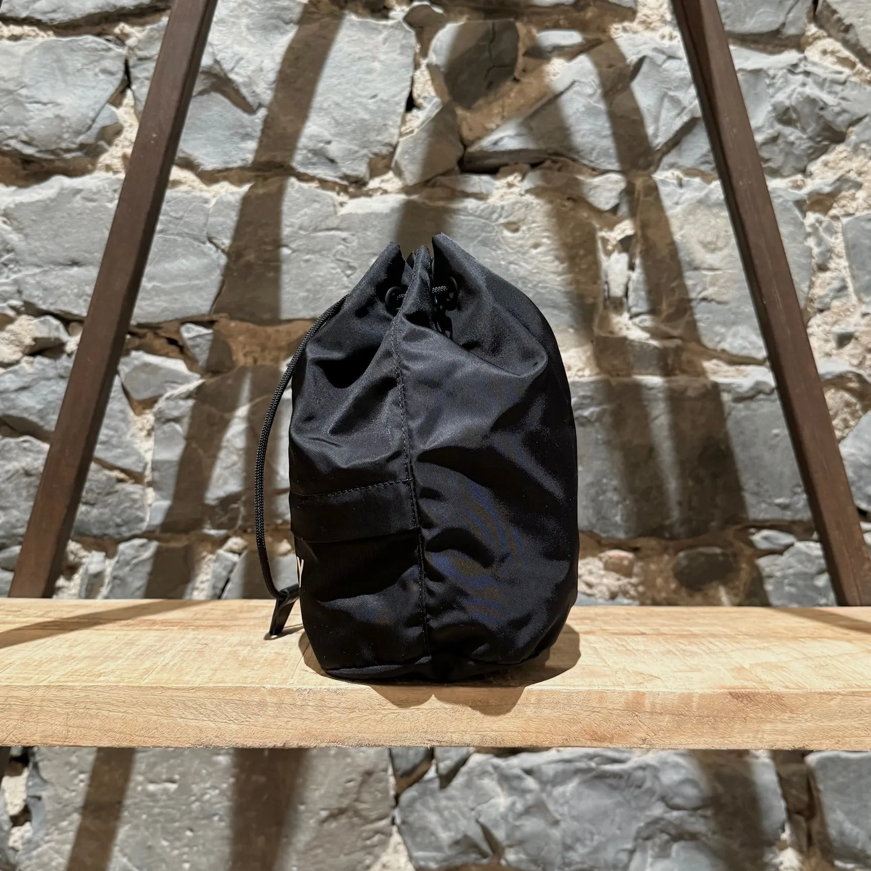 Burberry Black Nylon Phoebe Drawstring Mini Bucket Pouch