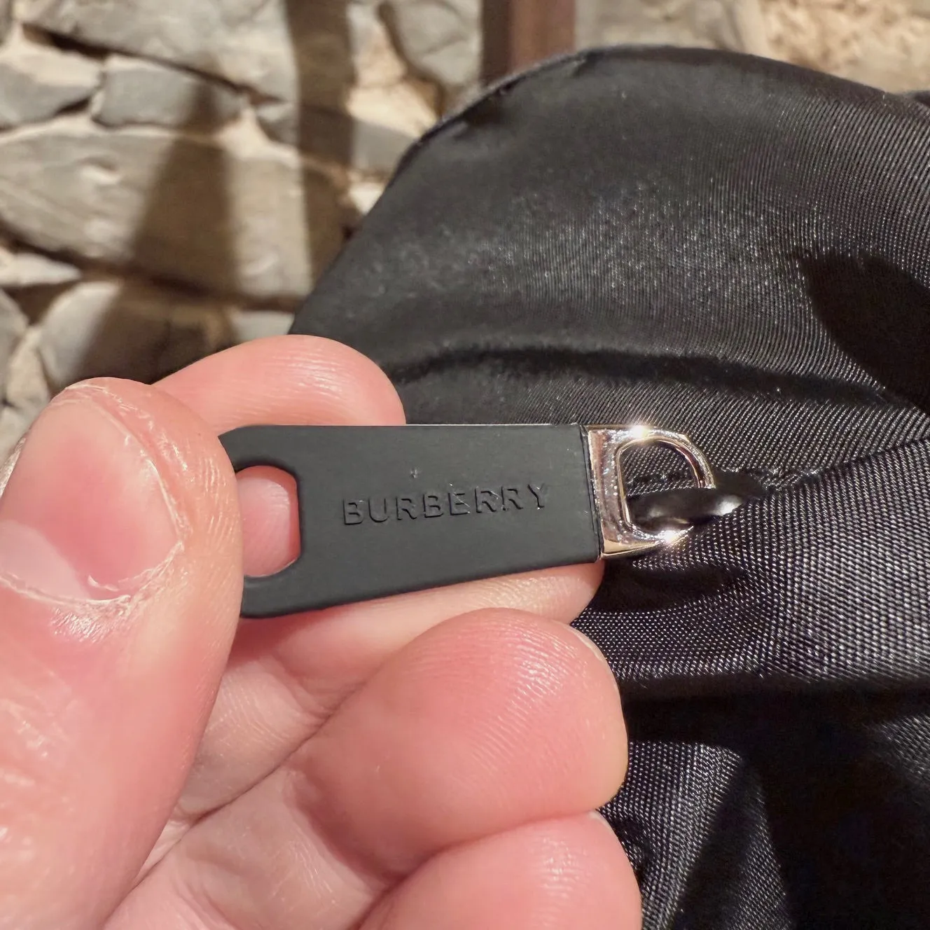 Burberry Black Nylon Phoebe Drawstring Mini Bucket Pouch