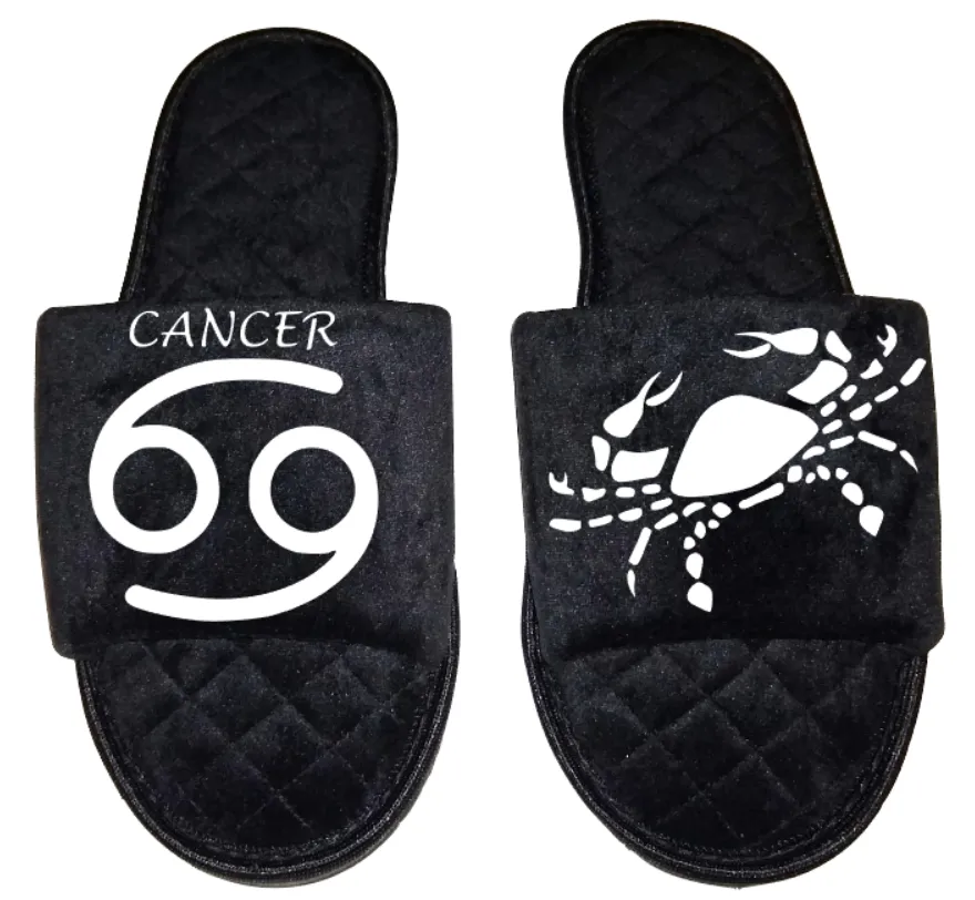 Cancer Zodiac sign Astrology Horoscope Women's open toe Slippers House Shoes slides mom sister daughter custom gift