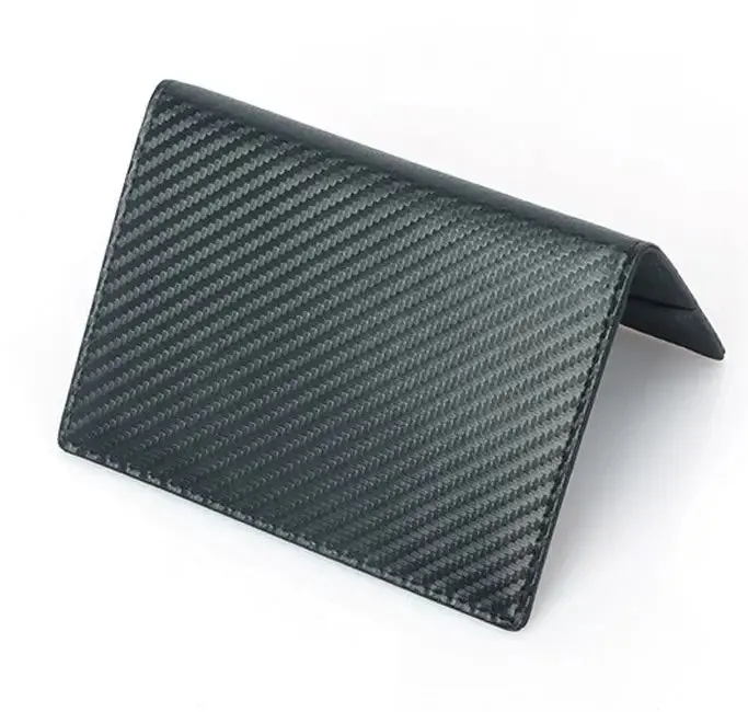 Carbon Fiber Passport Cover Travel Wallet Slim Credit ID Card Holder Boarding Wallet