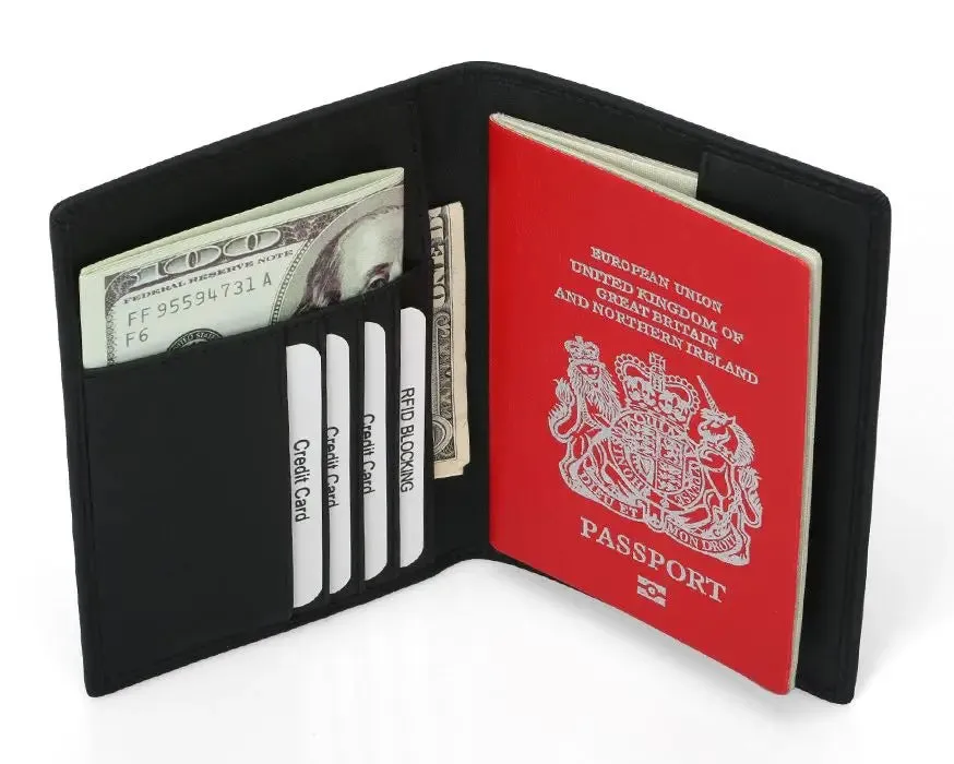 Carbon Fiber Passport Cover Travel Wallet Slim Credit ID Card Holder Boarding Wallet
