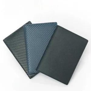 Carbon Fiber Passport Cover Travel Wallet Slim Credit ID Card Holder Boarding Wallet