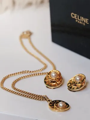 Celine Necklace & Earrings set (vintage)