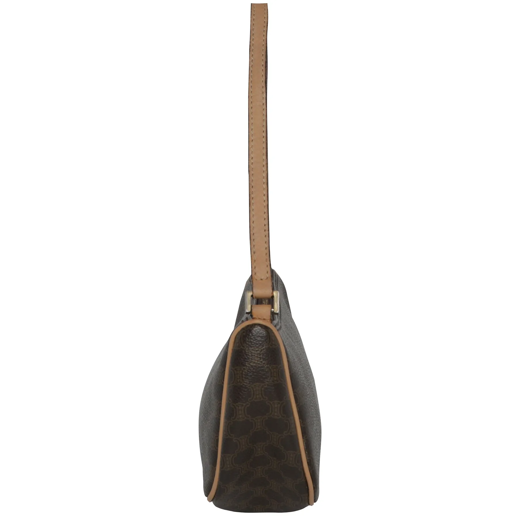 Celine Y2K Macadam Monogram Leather Shoulder Bag
