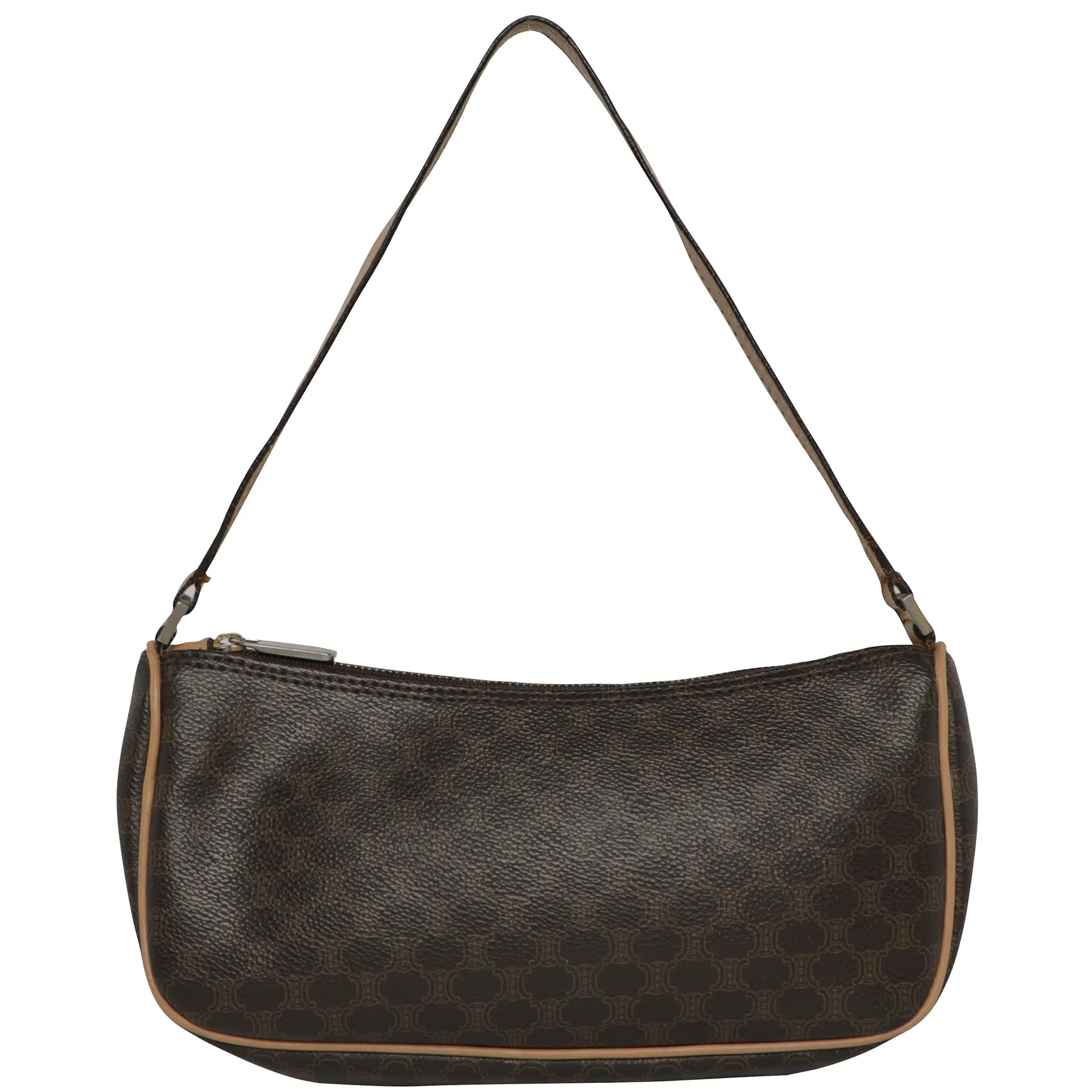 Celine Y2K Macadam Monogram Leather Shoulder Bag