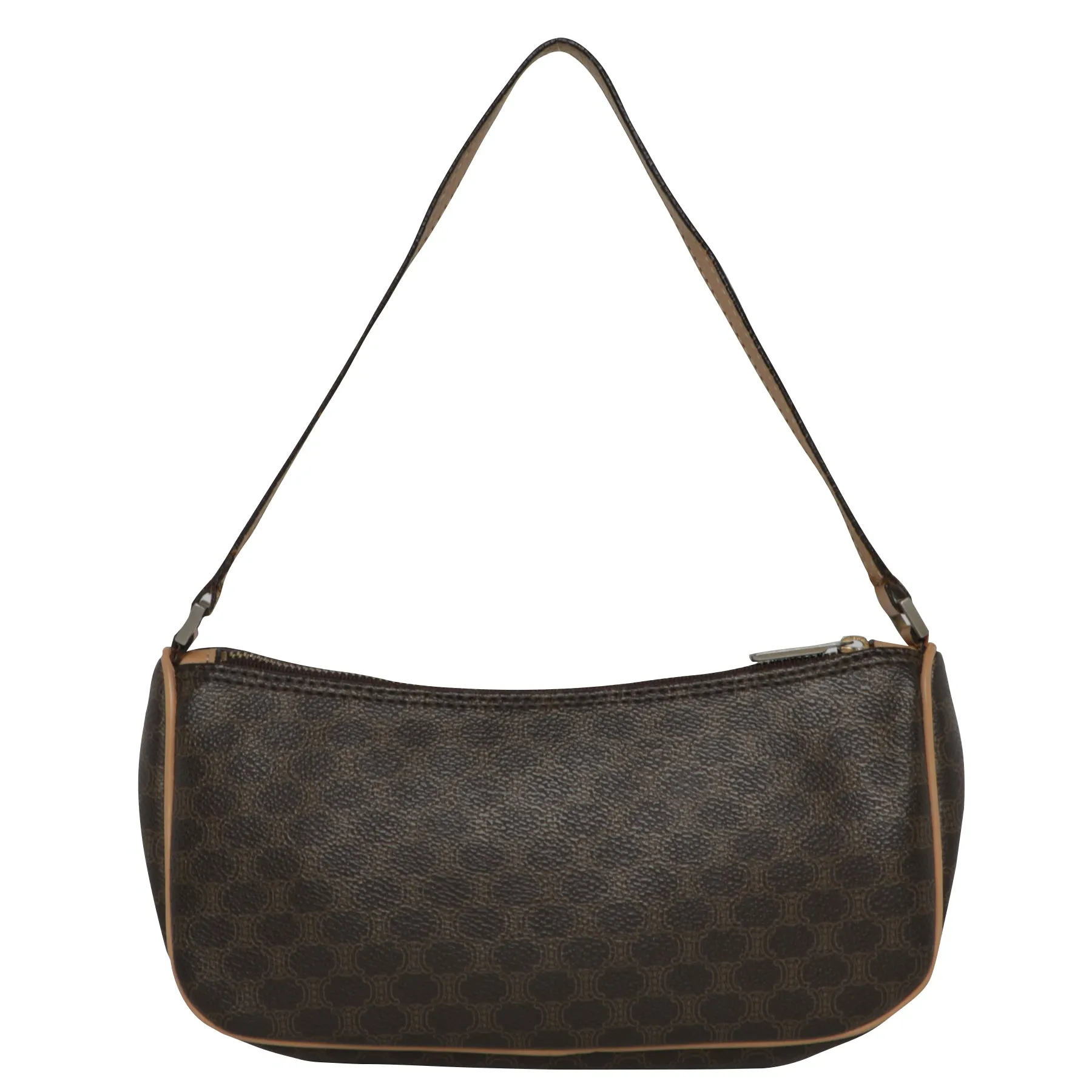 Celine Y2K Macadam Monogram Leather Shoulder Bag
