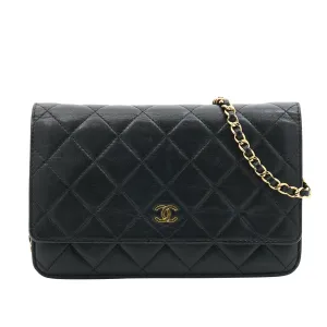 Chanel Black Lambskin Wallet On Chain GHW