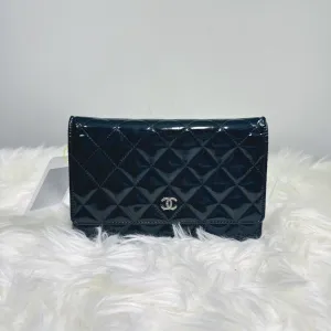 Chanel Black Quilted Leather Wallet On Chain Bag