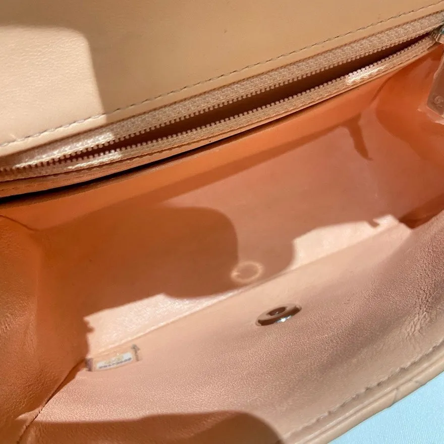 Chanel Classic Flap Pink Leather Shoulder Bag with ity Card