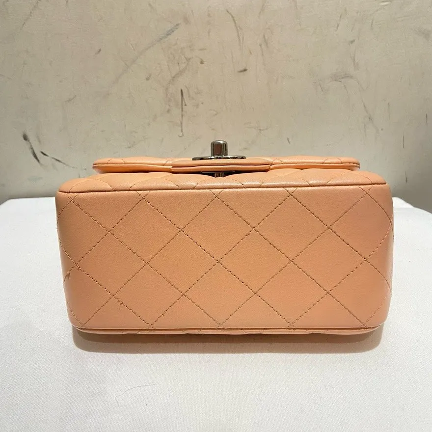Chanel Classic Flap Pink Leather Shoulder Bag with ity Card