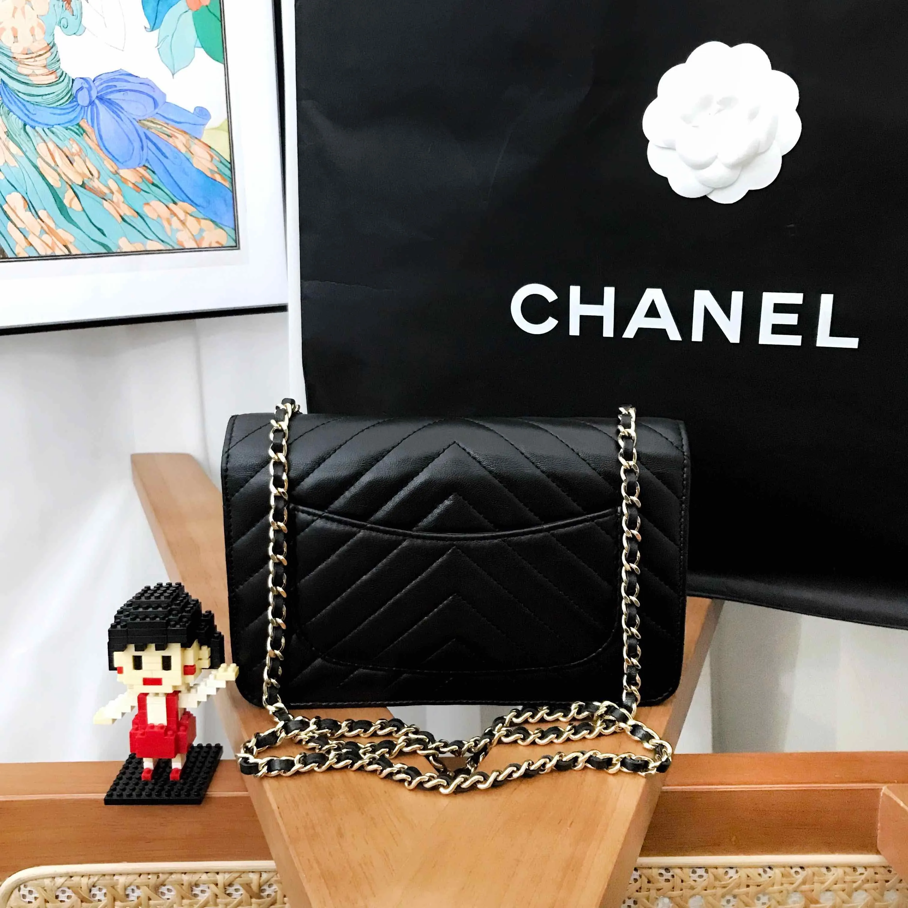 Chanel Classic WOC Black Leather Crossbody Bag