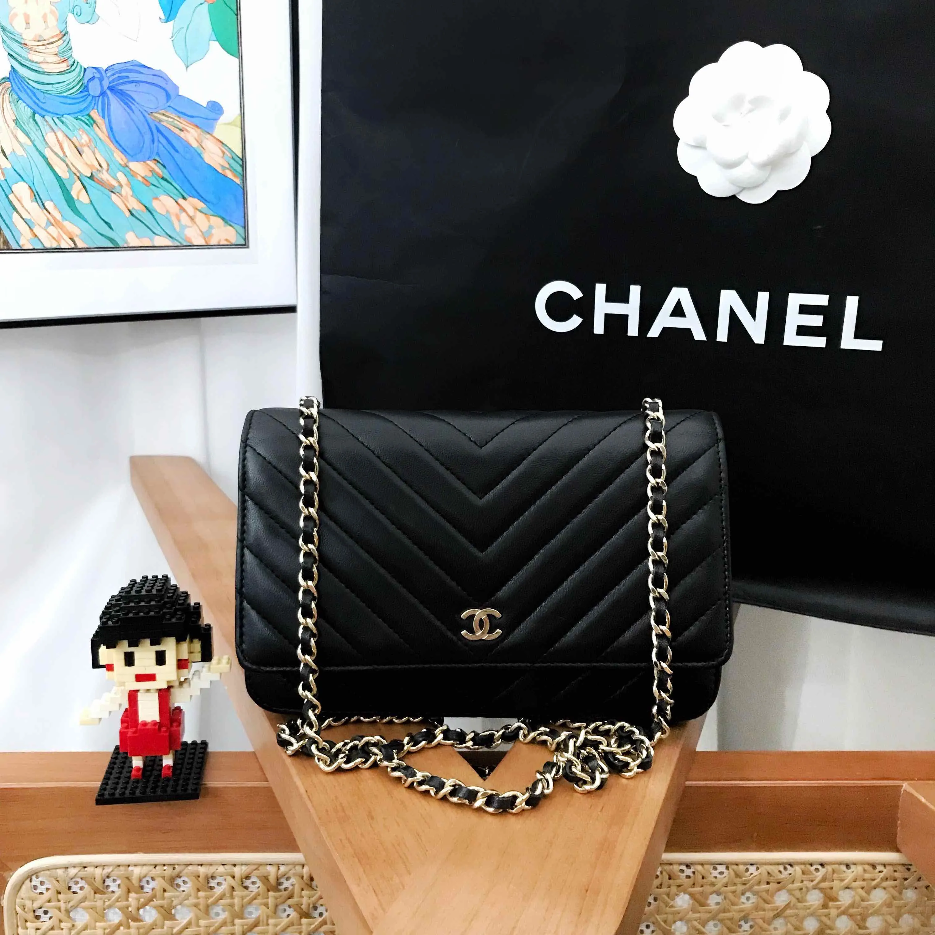 Chanel Classic WOC Black Leather Crossbody Bag