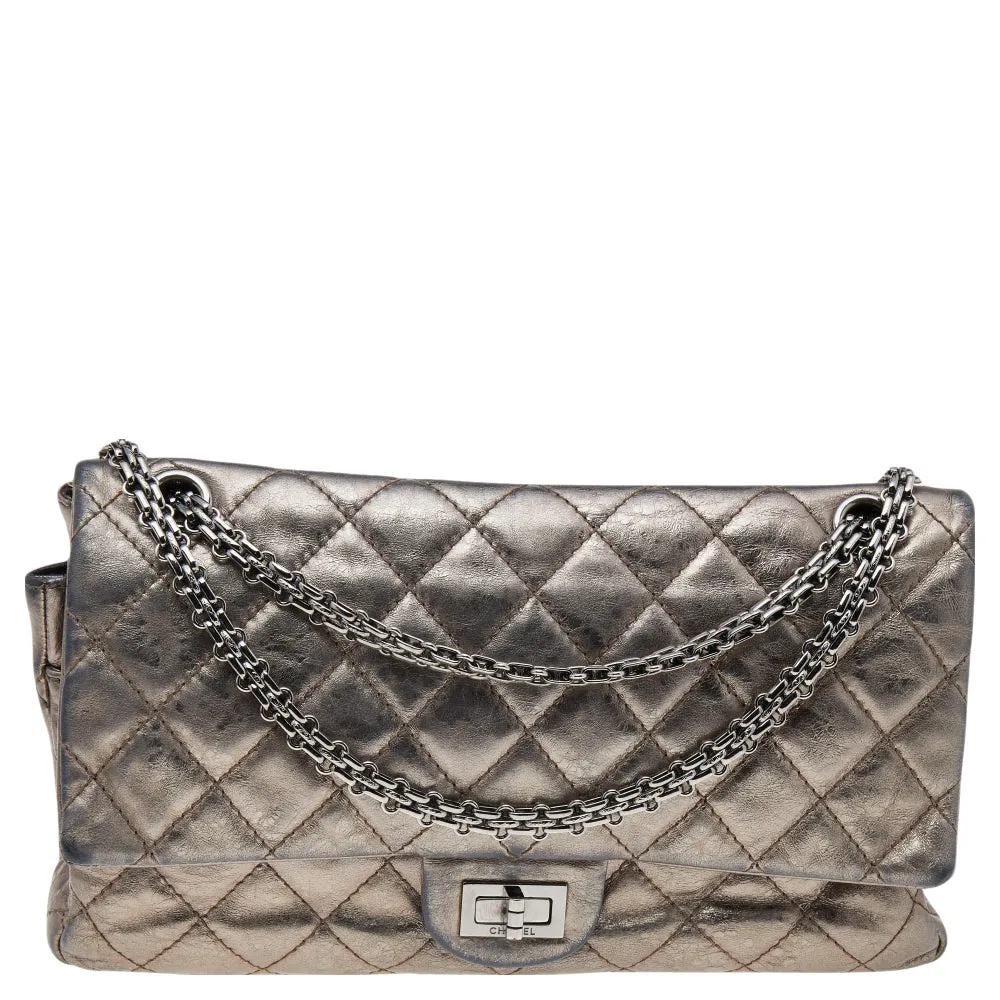 Chanel Metallic Grey Quilted Leather Reissue 2.55 Classic 226 Flap Bag