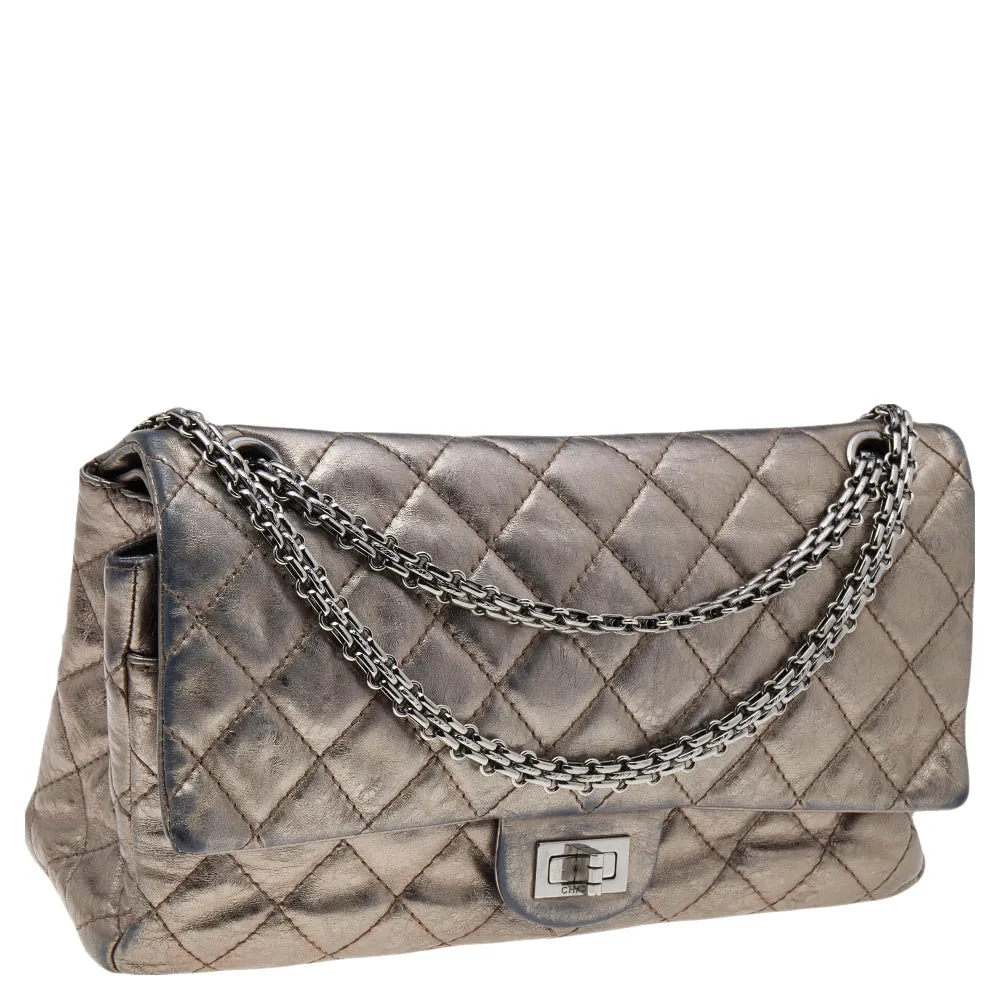 Chanel Metallic Grey Quilted Leather Reissue 2.55 Classic 226 Flap Bag
