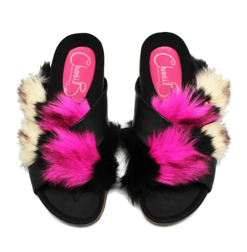 Chanii B "Licorn" Pink FAUX FUR Slipper