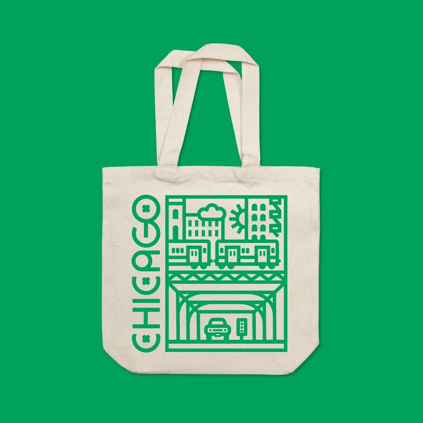 Chicago Under the El Train Graphic Tote Bag