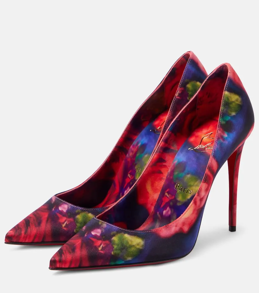 Christian Louboutin Kate 100 floral satin cr√É¬™pe pumps
