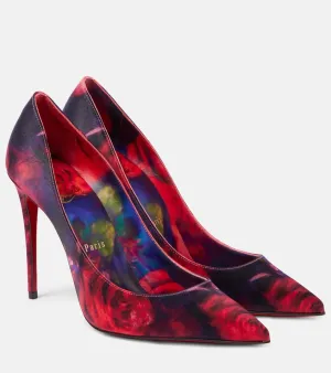 Christian Louboutin Kate 100 floral satin cr√É¬™pe pumps