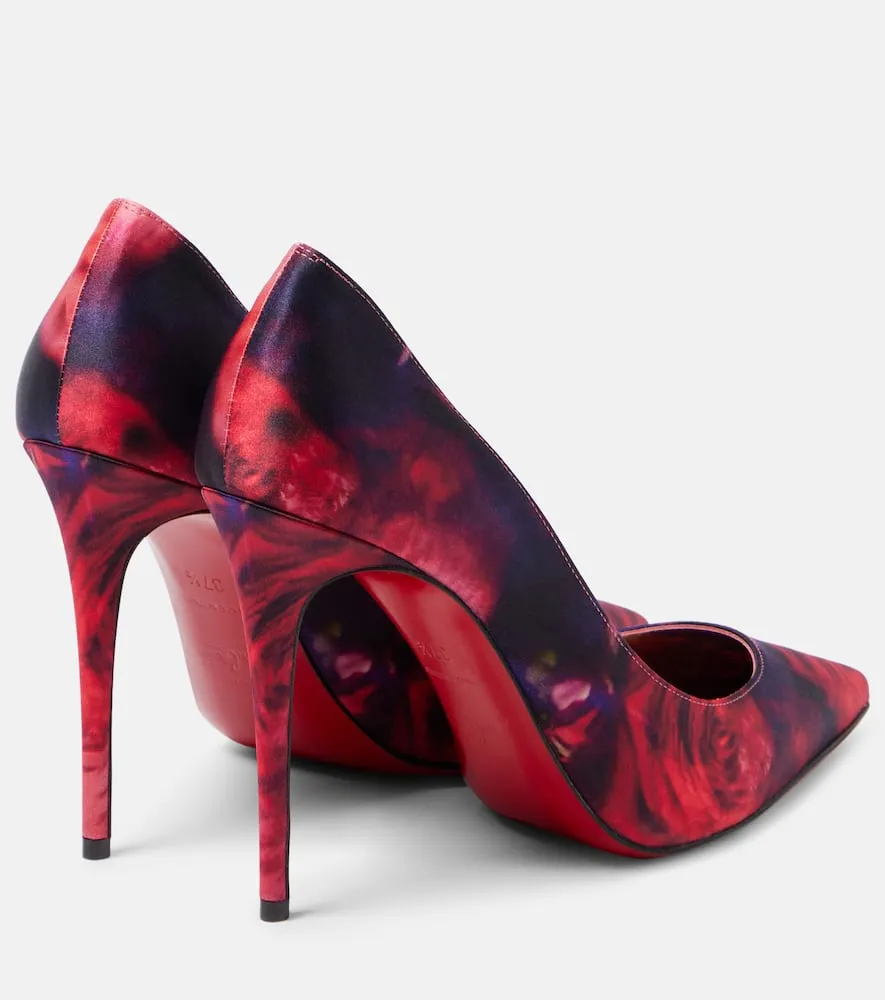 Christian Louboutin Kate 100 floral satin cr√É¬™pe pumps