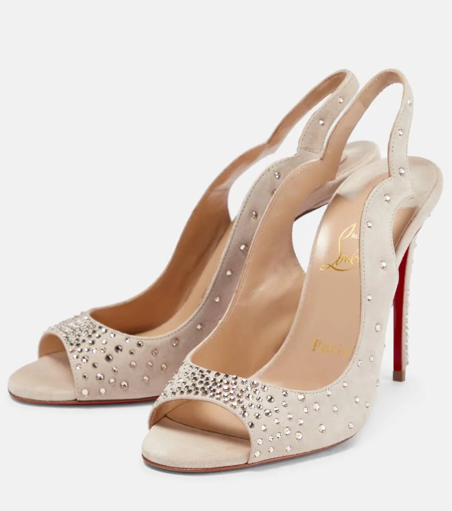 Christian Louboutin Nudes Degrachick suede sandals in beige