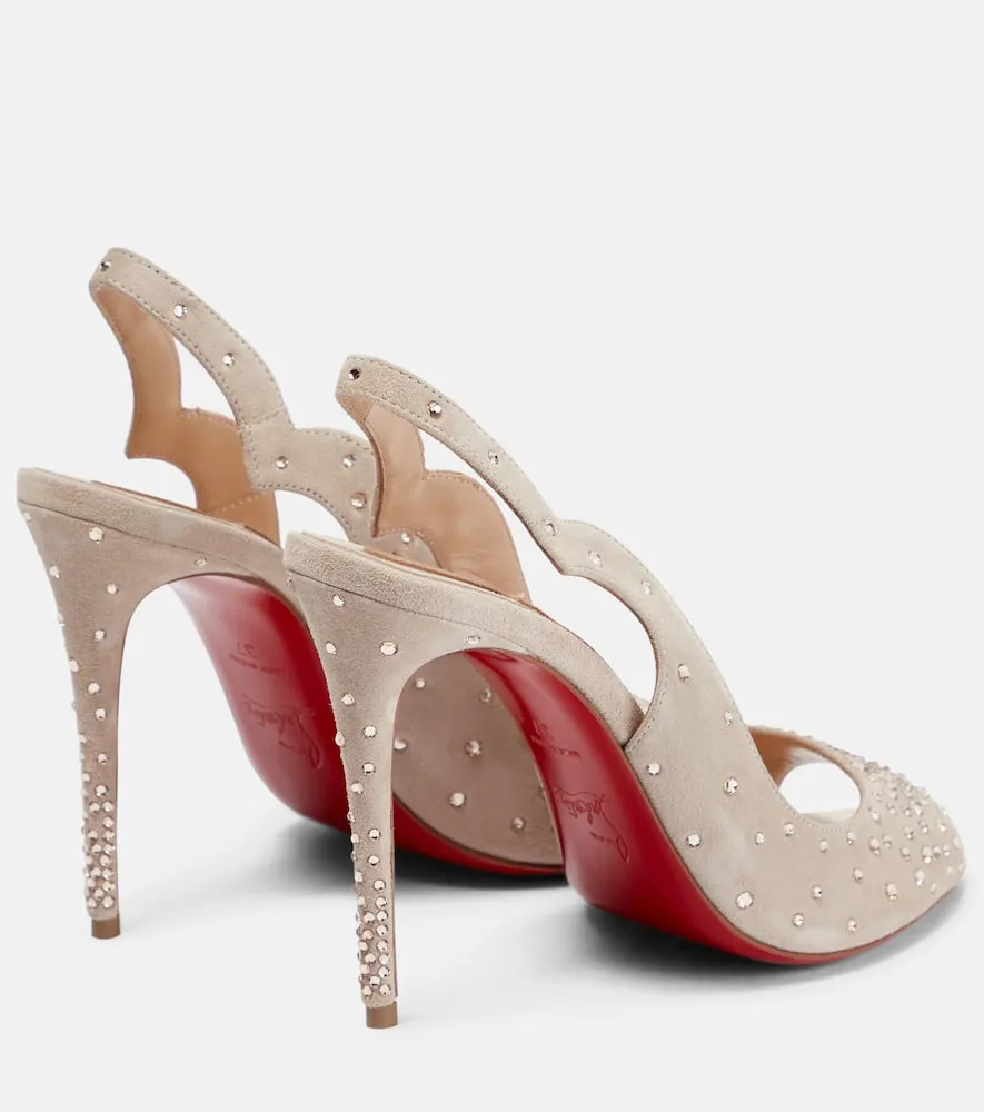 Christian Louboutin Nudes Degrachick suede sandals in beige