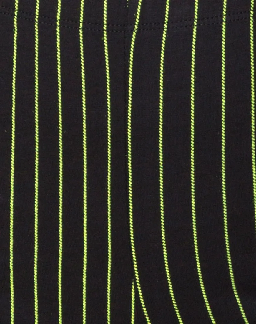 Cycle Short in Neon Pinstripe